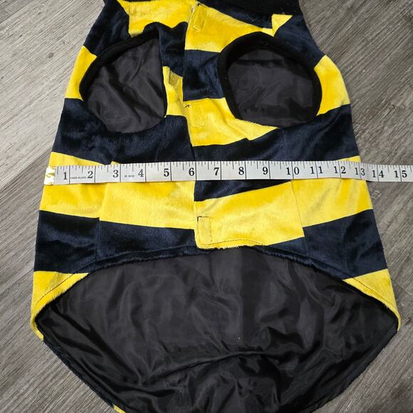 Vibrant Life Yellow & Black Hooded Bumble Bee Halloween Pet Dog Costume Dress Up - Picture 7 of 9